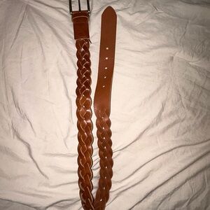 Fossil Brown Leather Belts Braided and Plain